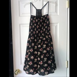 Ruched Racerback Floral Mini Dress